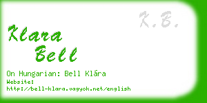 klara bell business card